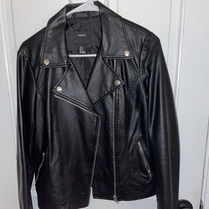 Black faux leather jacket